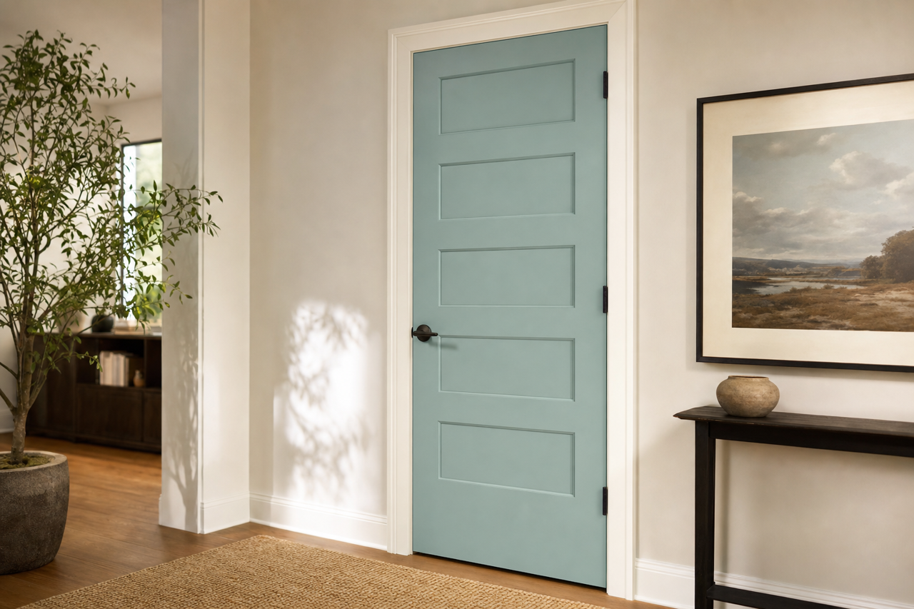 Drizzle by Sherwin-Williams on interior-doors