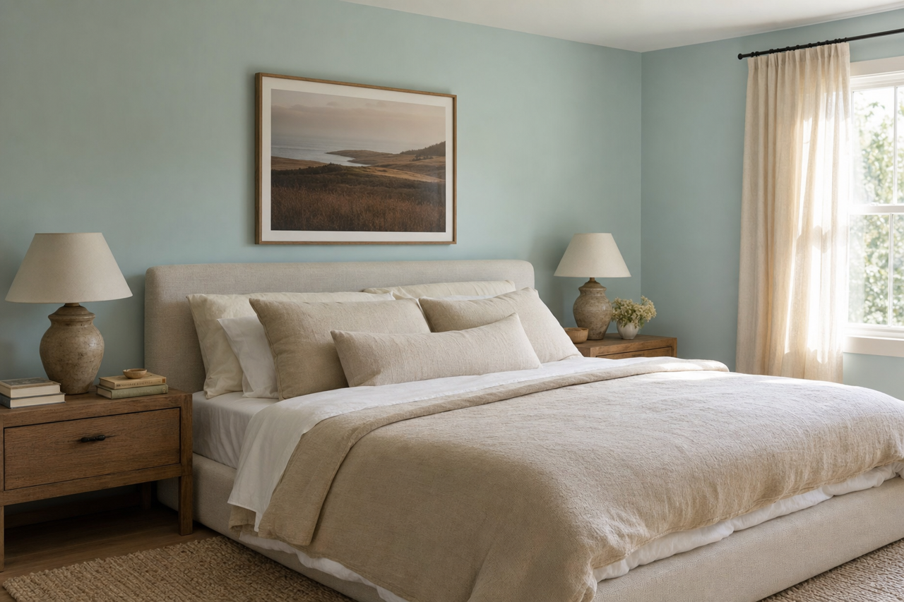 Meander Blue by Sherwin-Williams on interiors
