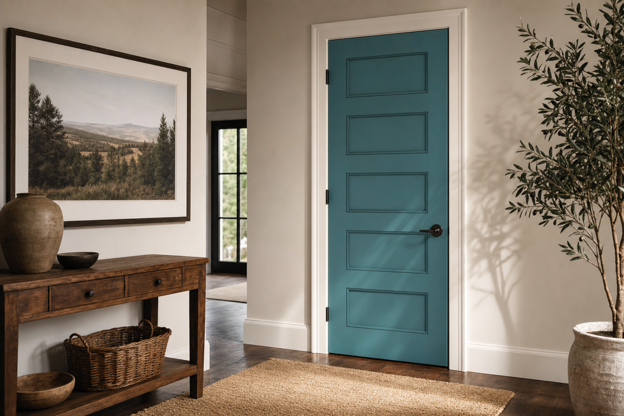 Grand Canal by Sherwin-Williams on interior-doors