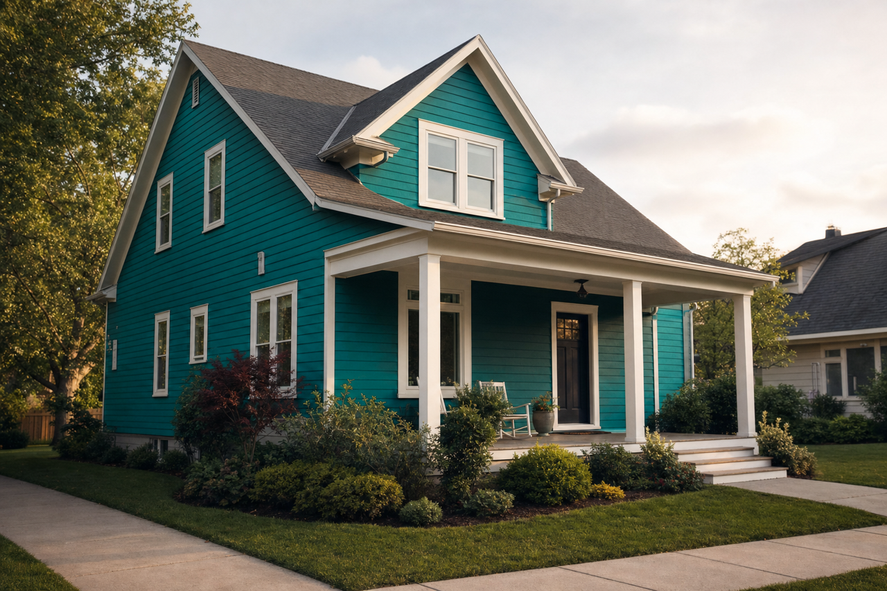 Really Teal by Sherwin-Williams on exterior