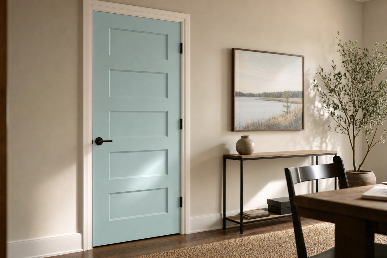 Jetstream by Sherwin-Williams on interior-doors