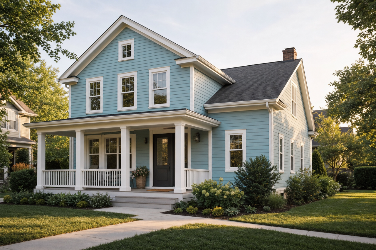 Ebbtide by Sherwin-Williams on exterior