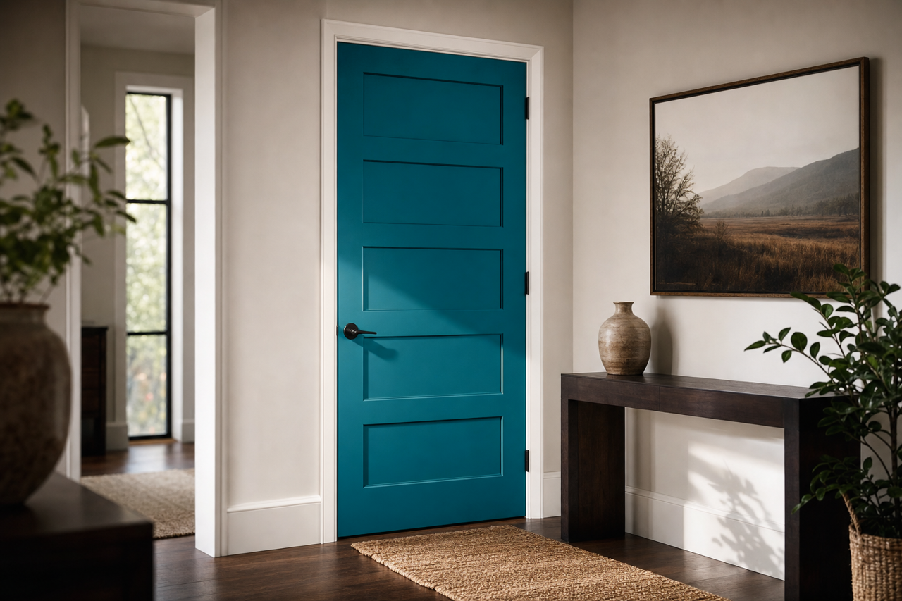 Oceanside by Sherwin-Williams on interior-doors