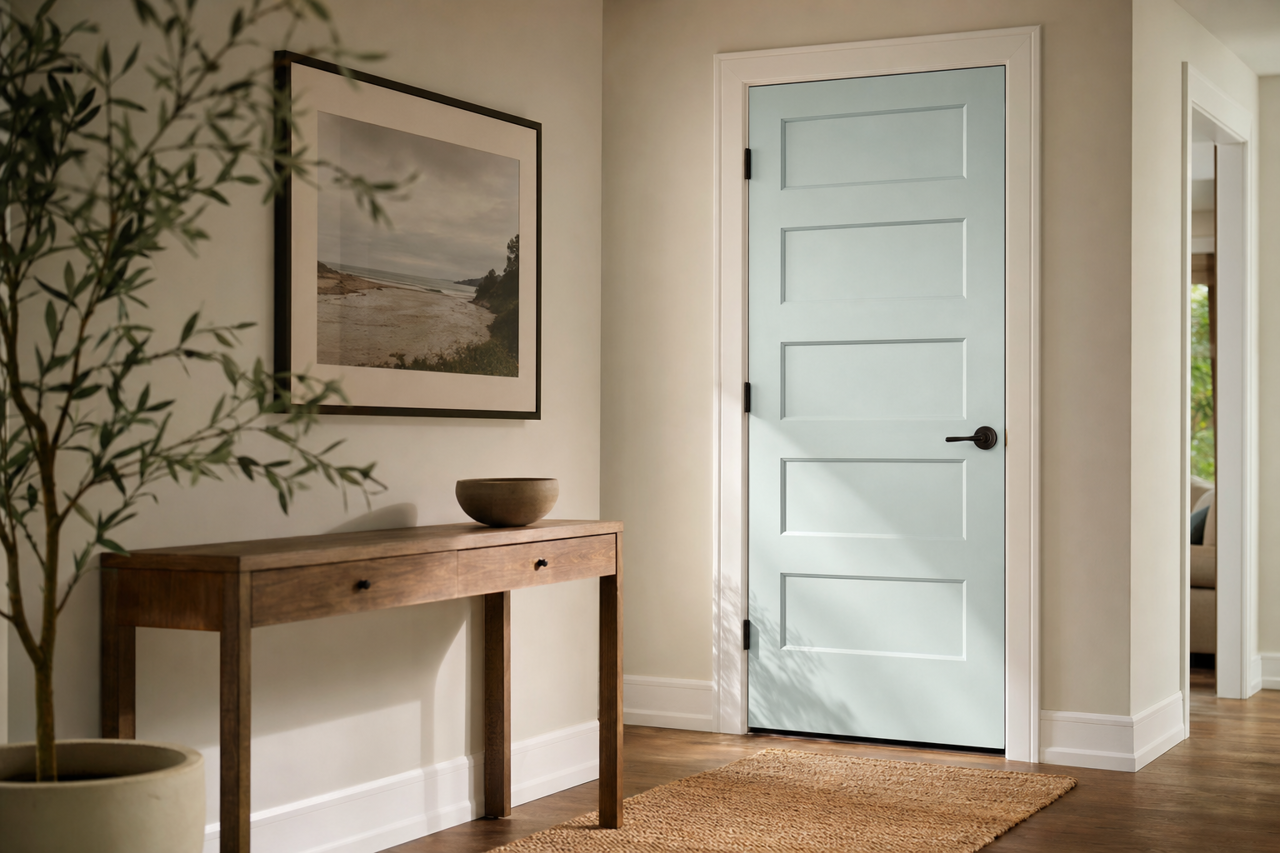 Blue Horizon by Sherwin-Williams on interior-doors