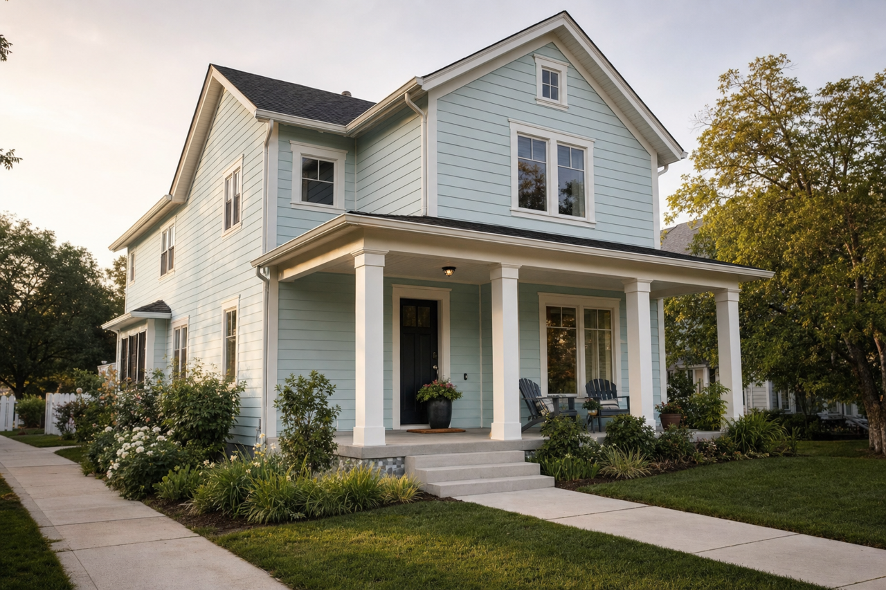 Byte Blue by Sherwin-Williams on exterior