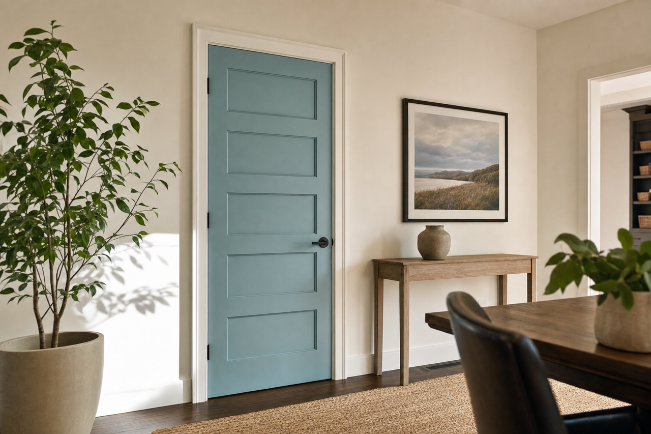 Open Seas by Sherwin-Williams on interior-doors