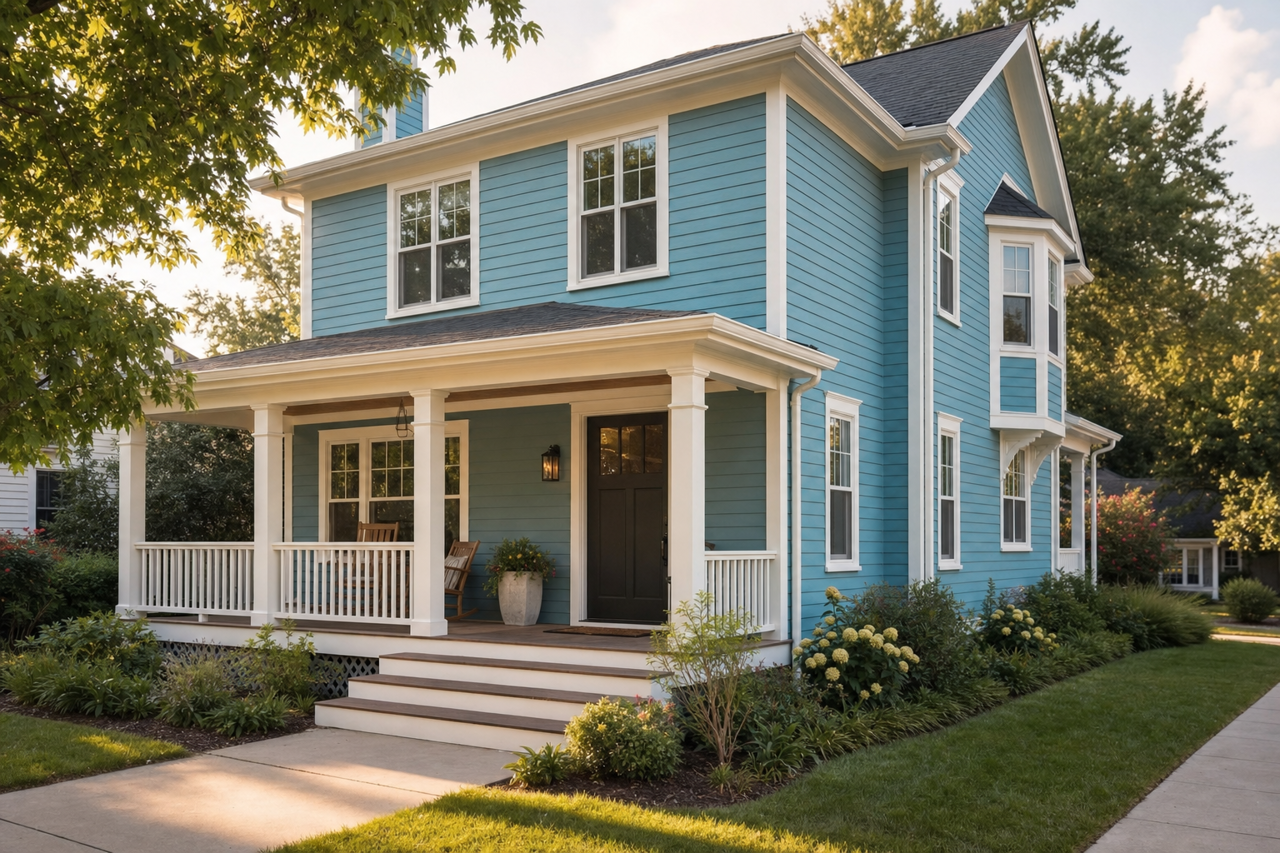 Manitou Blue by Sherwin-Williams on exterior