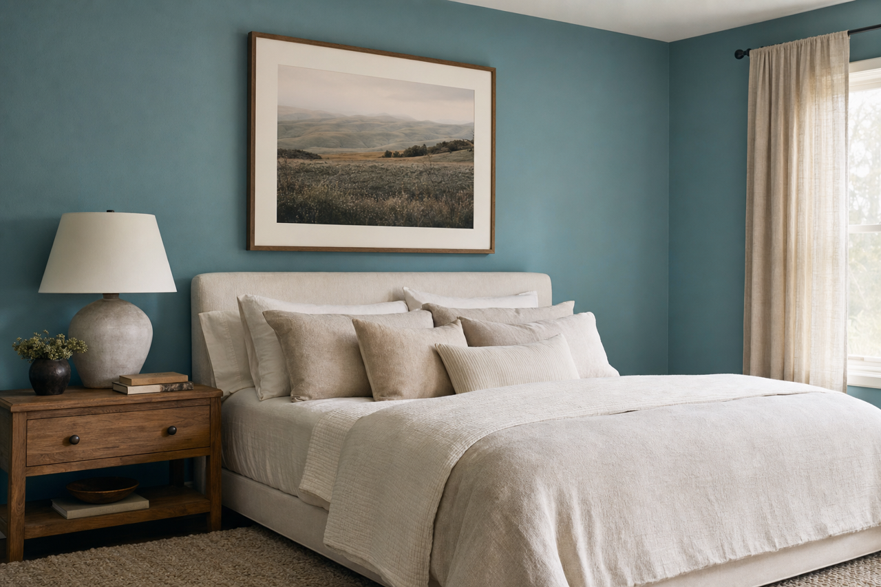 Manitou Blue by Sherwin-Williams on interiors