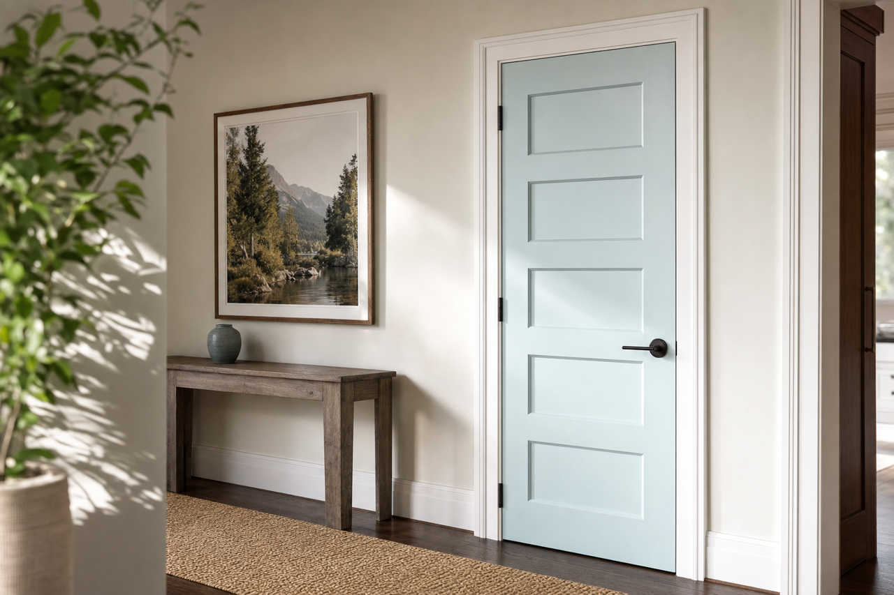 Atmospheric by Sherwin-Williams on interior-doors