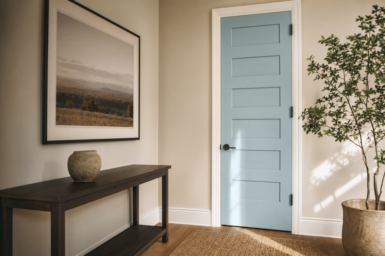 Vast Sky by Sherwin-Williams on interior-doors