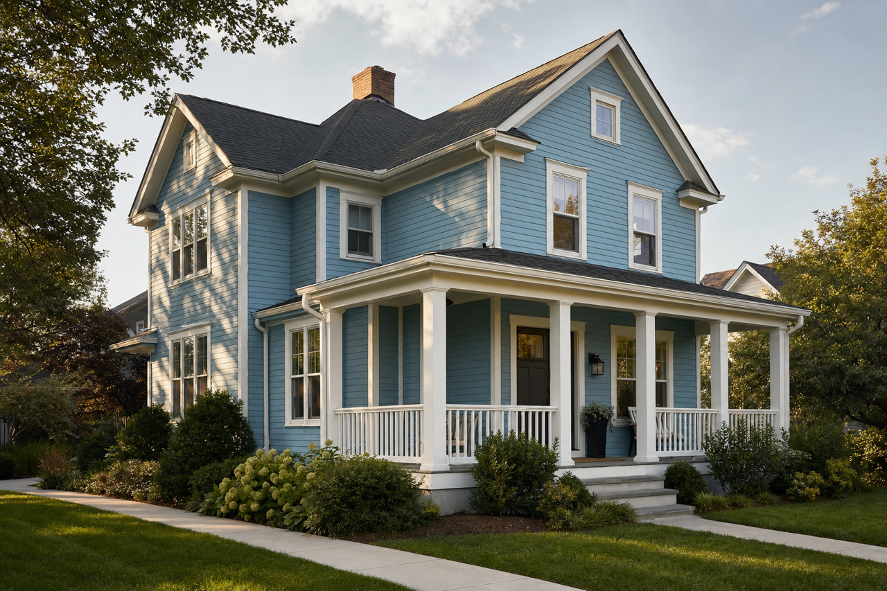 Resolute Blue by Sherwin-Williams on exterior