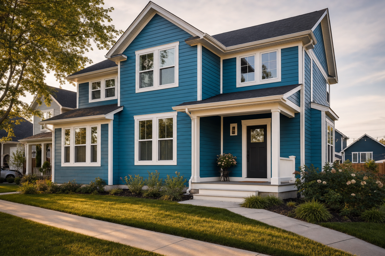 Georgian Bay by Sherwin-Williams on exterior