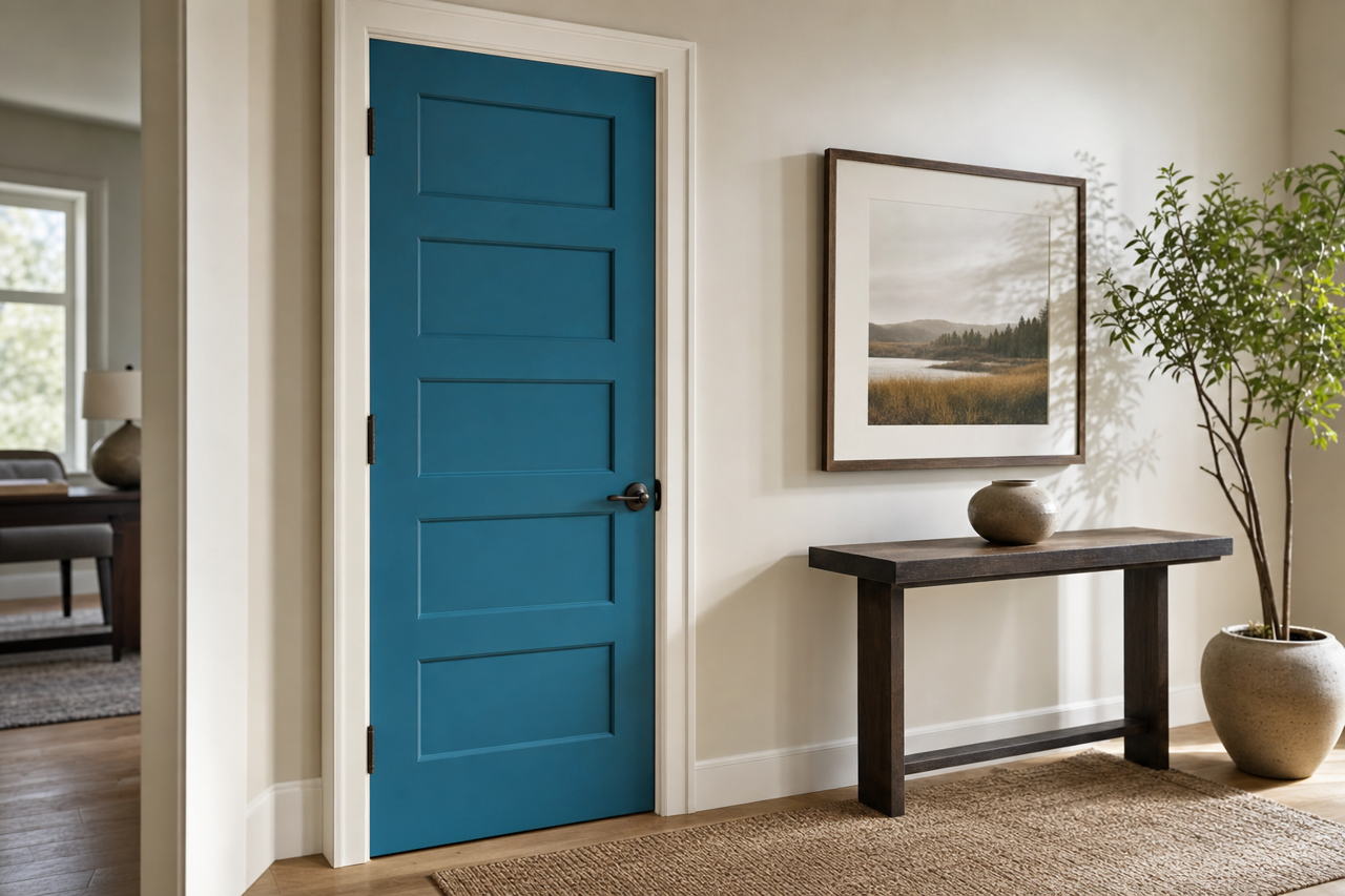 Georgian Bay by Sherwin-Williams on interior-doors