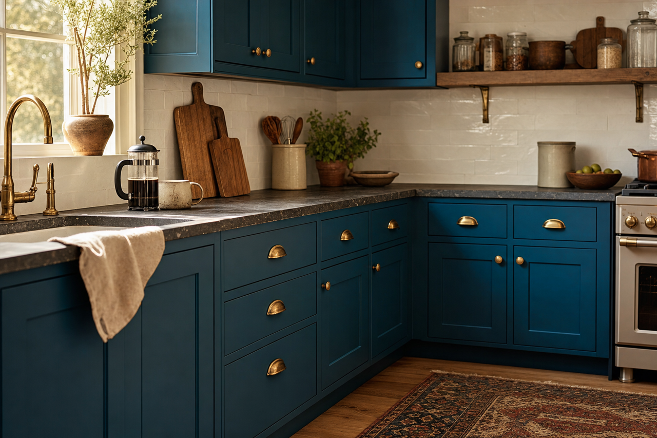 Loyal Blue by Sherwin-Williams on cabinets