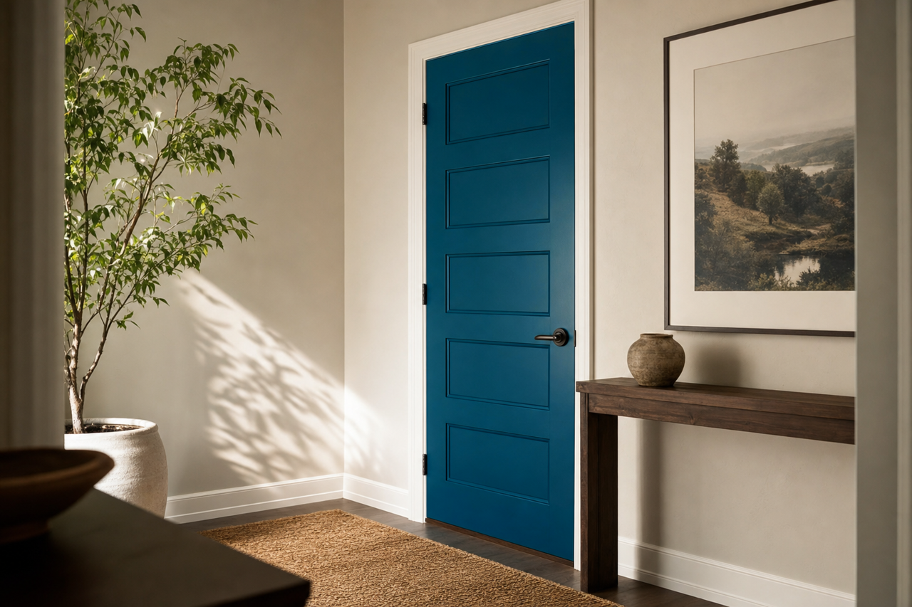 Loyal Blue by Sherwin-Williams on interior-doors