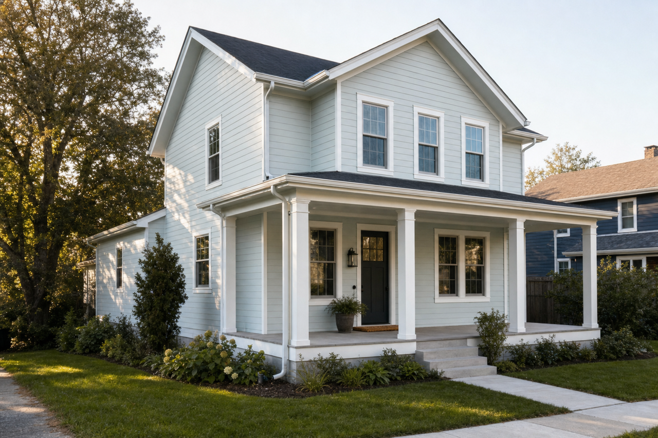 Snowdrop by Sherwin-Williams on exterior