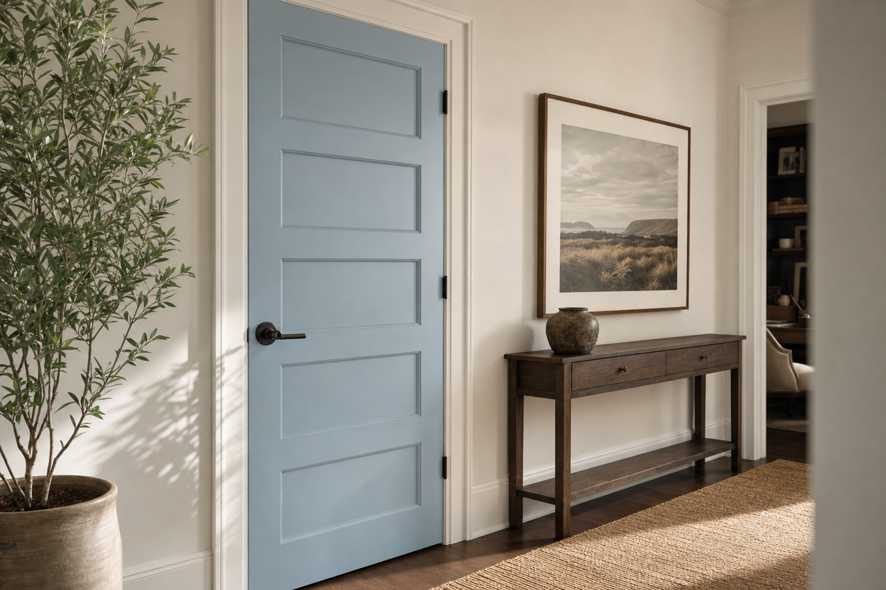 Respite by Sherwin-Williams on interior-doors