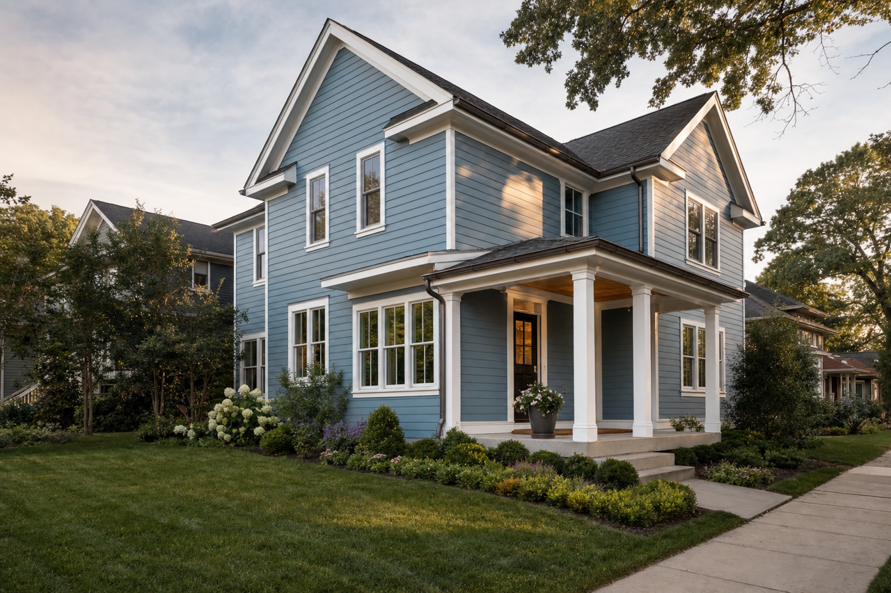 Leisure Blue by Sherwin-Williams on exterior