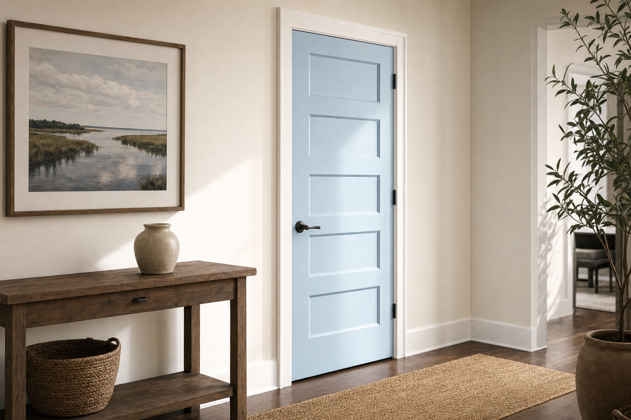 Blissful Blue by Sherwin-Williams on interior-doors