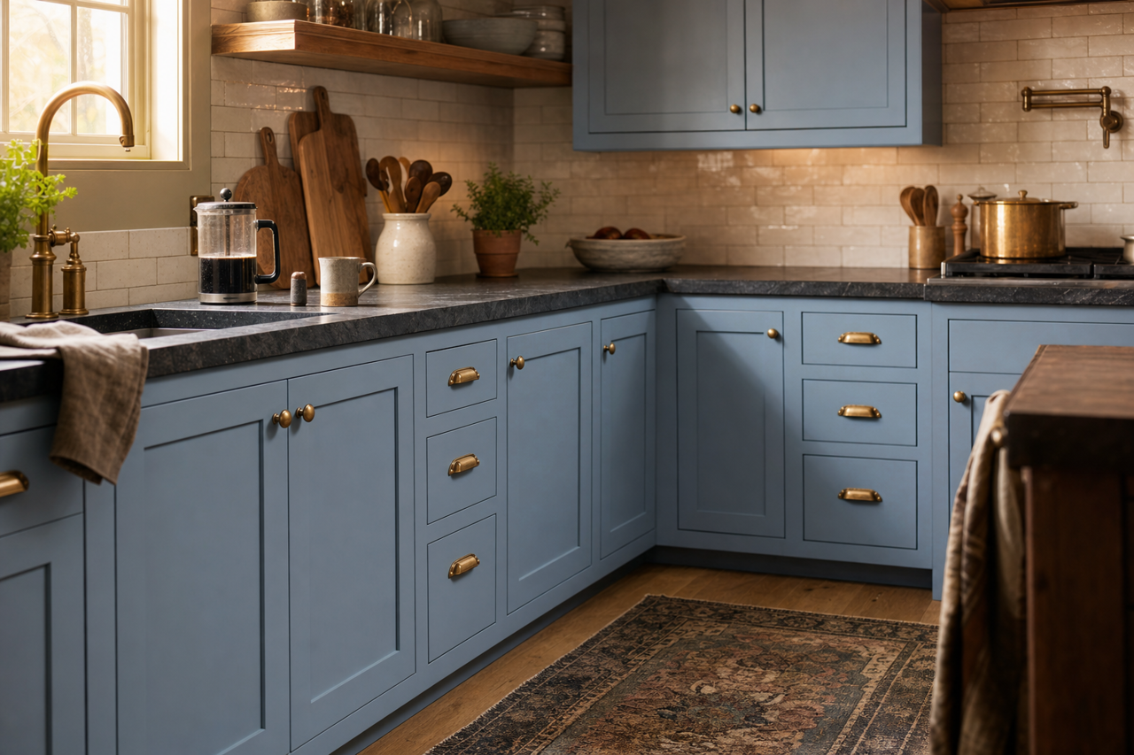 Cosmos by Sherwin-Williams on cabinets
