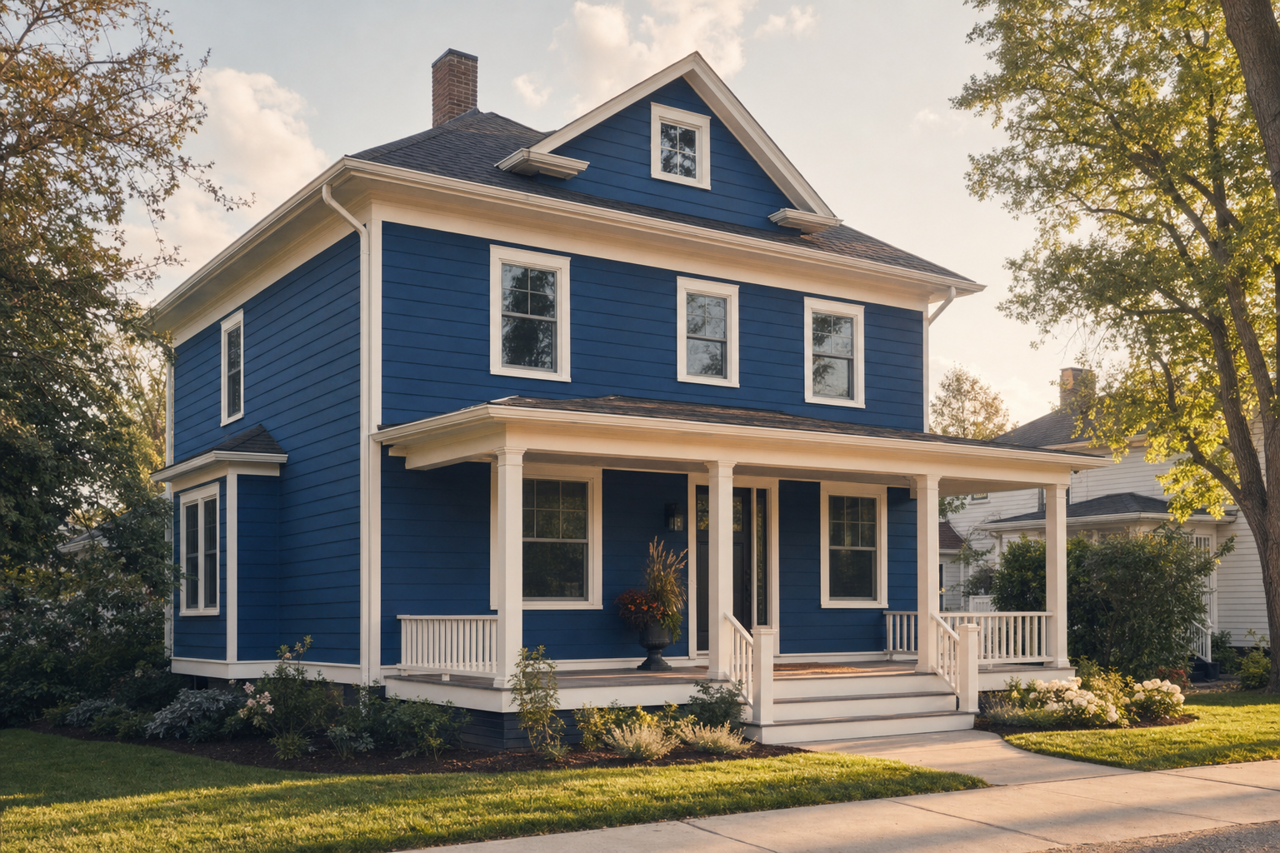 Indigo by Sherwin-Williams on exterior