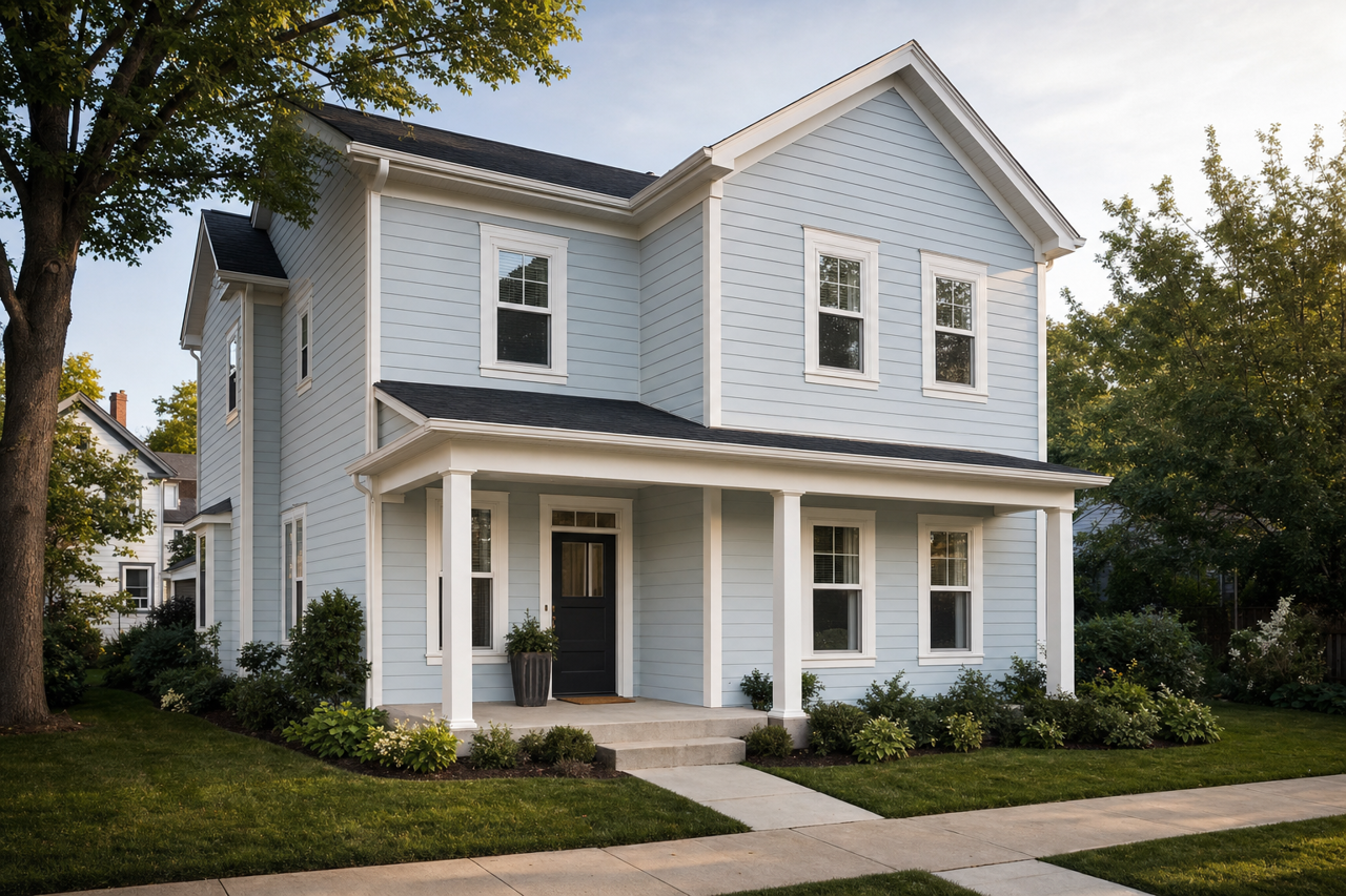 Mild Blue by Sherwin-Williams on exterior