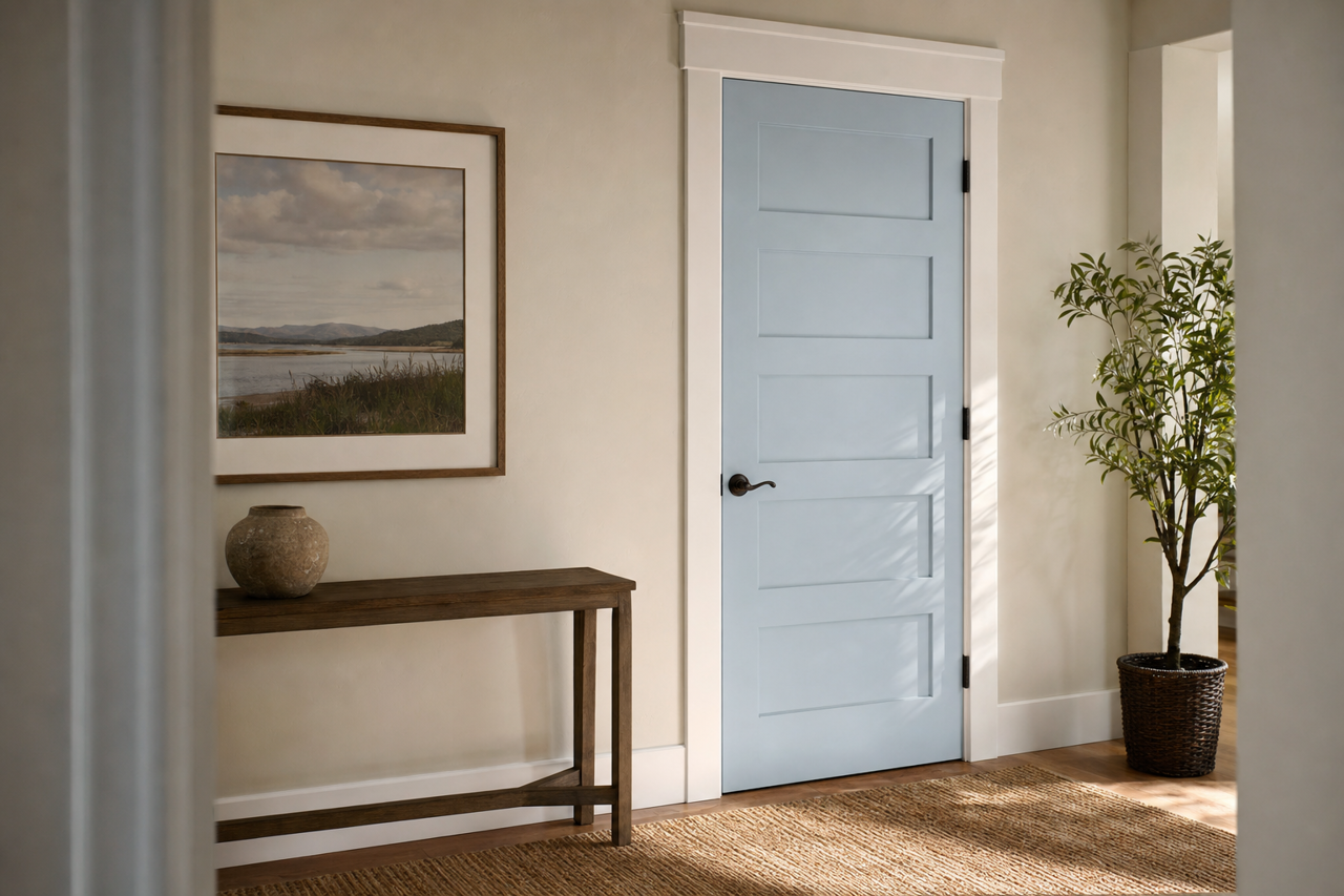 Icy by Sherwin-Williams on interior-doors