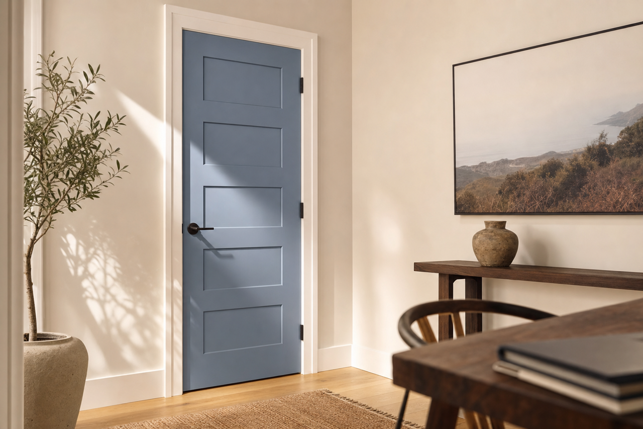 Searching Blue by Sherwin-Williams on interior-doors