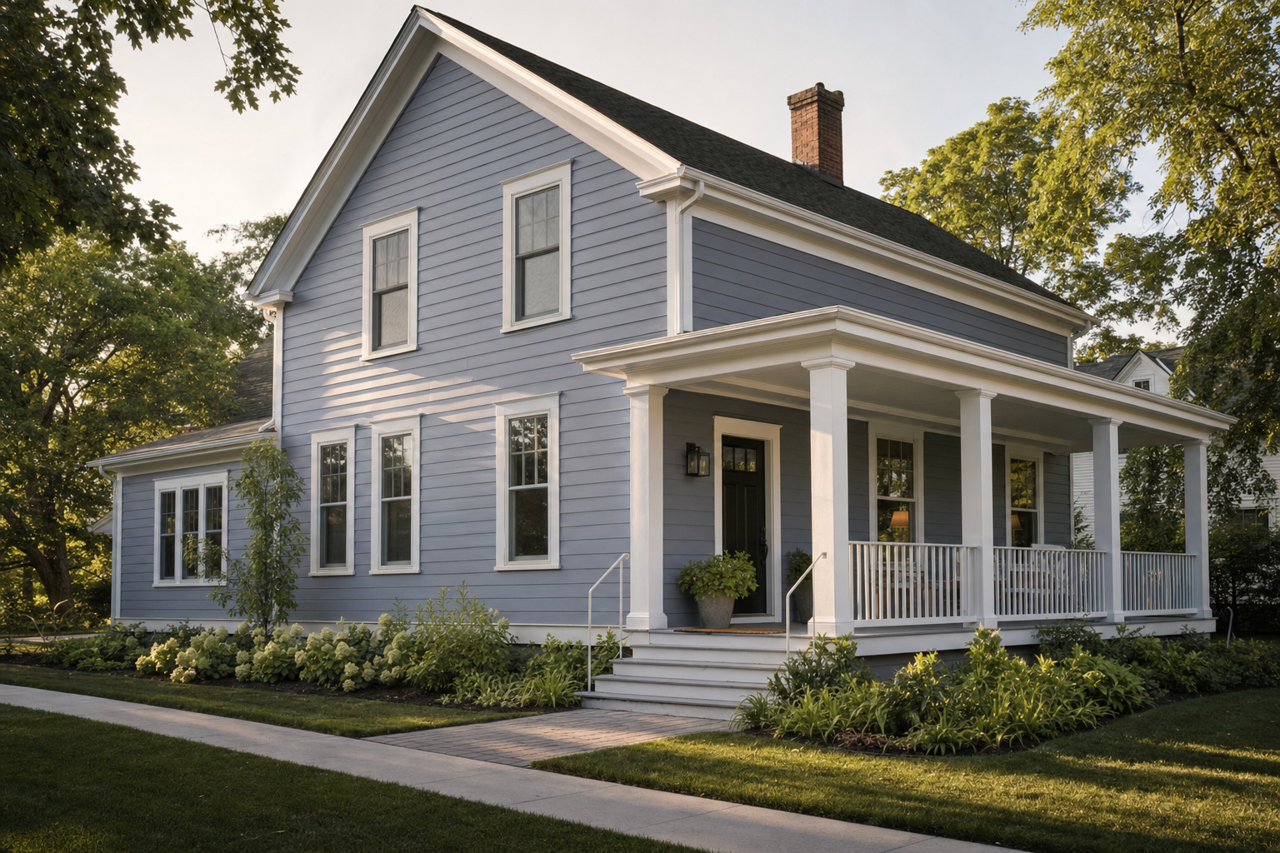 Soulful Blue by Sherwin-Williams on exterior
