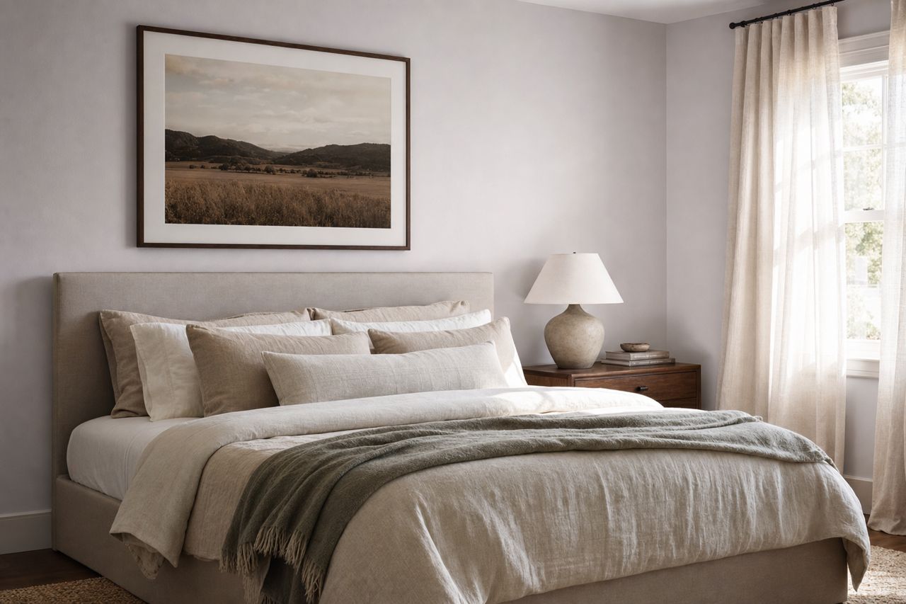 Silver Peony by Sherwin-Williams on interiors