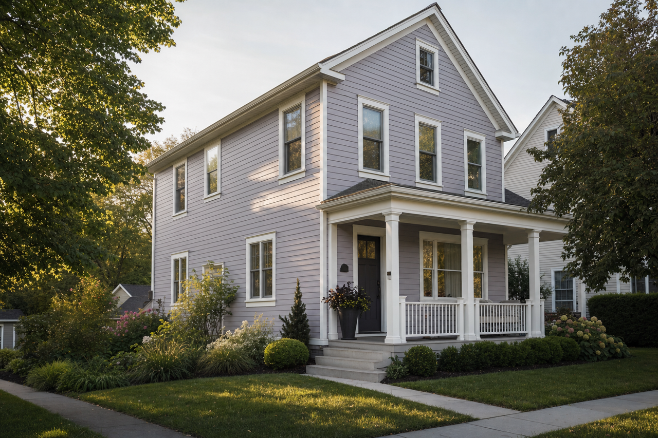 Ash Violet by Sherwin-Williams on exterior