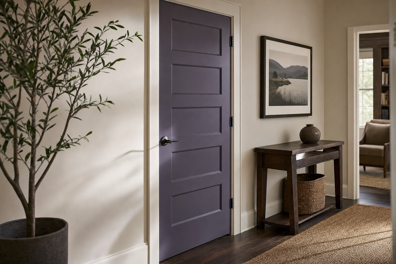 Purple Passage by Sherwin-Williams on interior-doors