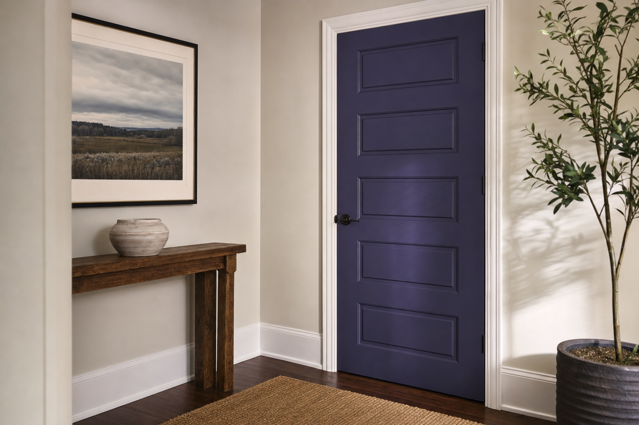 Dewberry by Sherwin-Williams on interior-doors