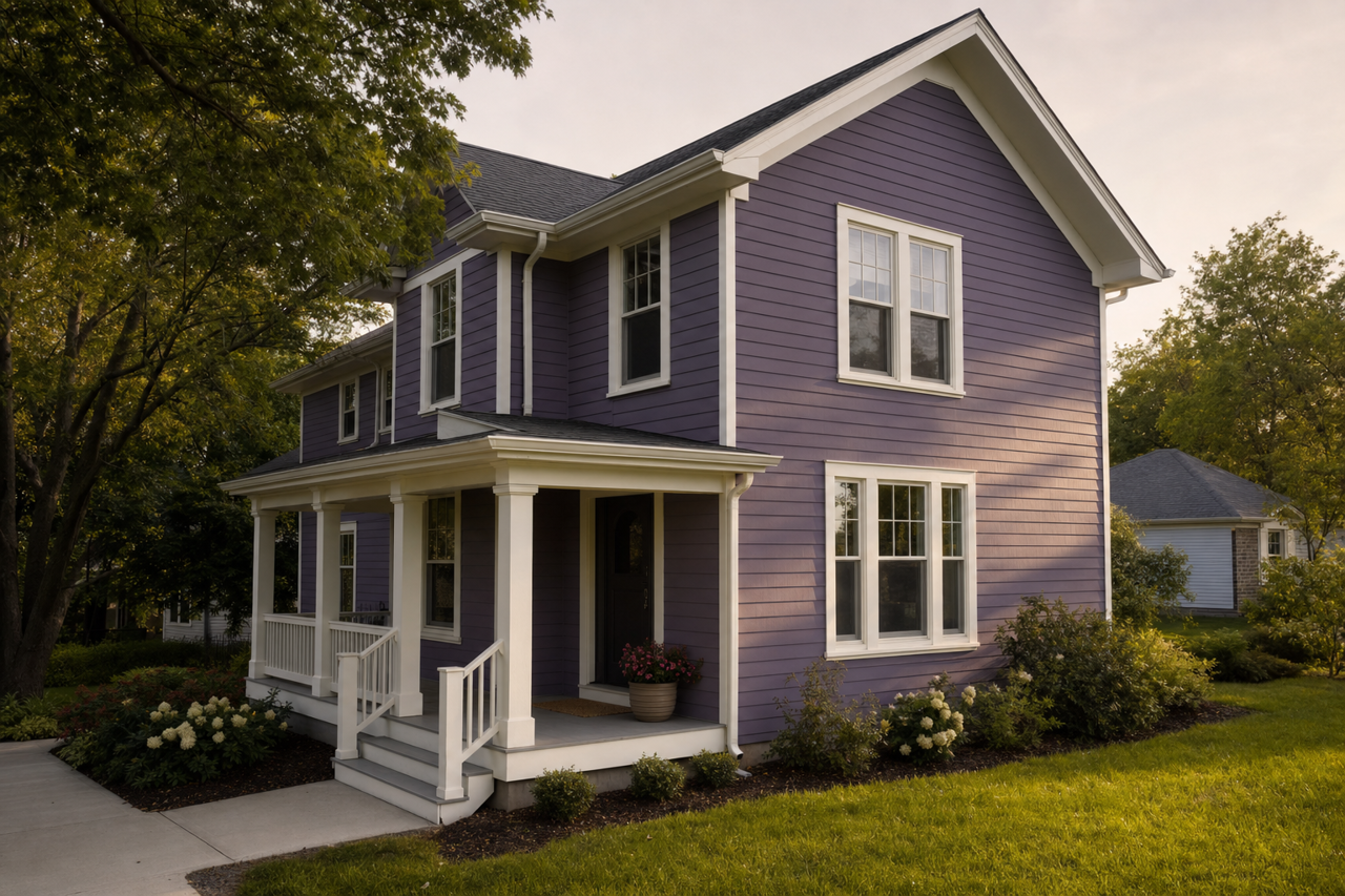 Plummy by Sherwin-Williams on exterior