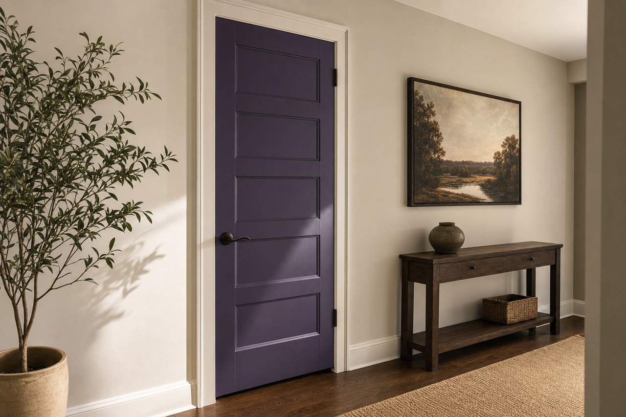 Concord Grape by Sherwin-Williams on interior-doors