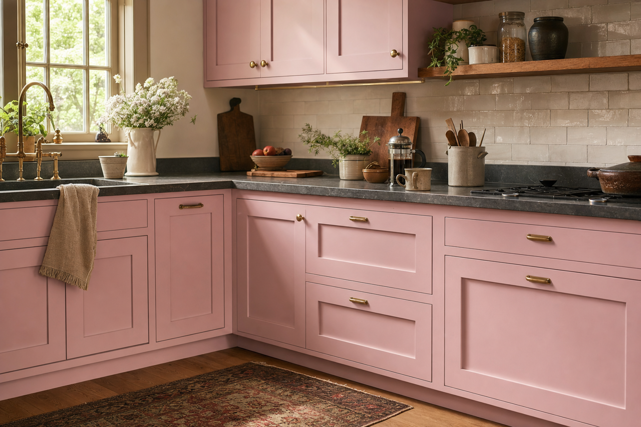Irresistible by Sherwin-Williams on cabinets