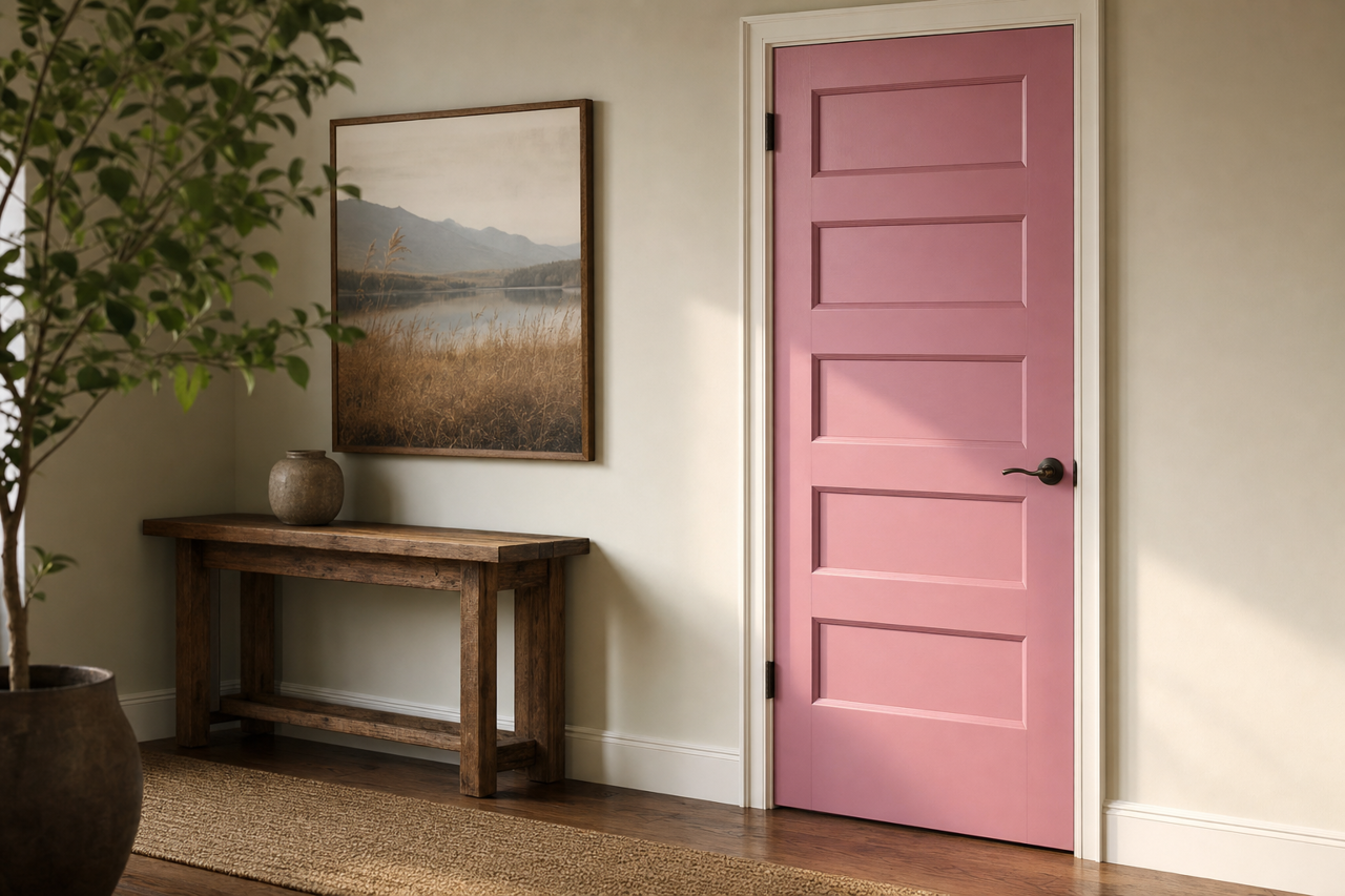 Red Clover by Sherwin-Williams on interior-doors