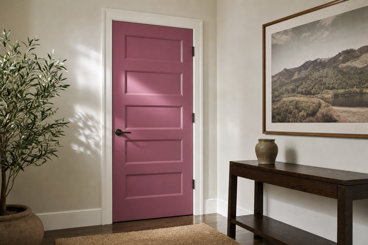 Grandeur Plum by Sherwin-Williams on interior-doors