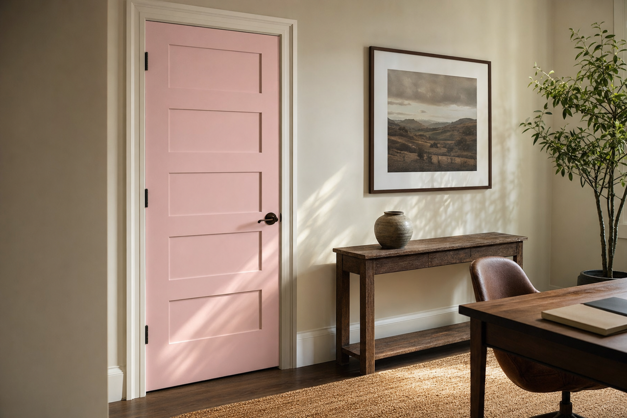 Lighthearted Pink by Sherwin-Williams on interior-doors