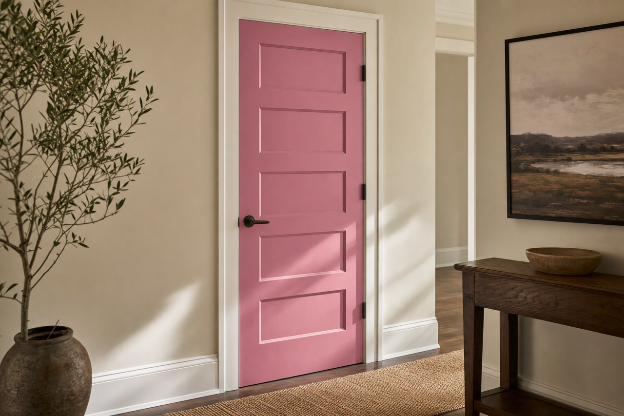 Cyclamen by Sherwin-Williams on interior-doors