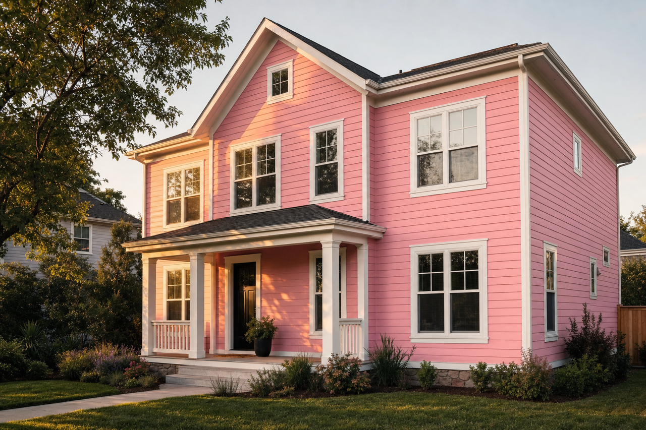 Jaipur Pink by Sherwin-Williams on exterior