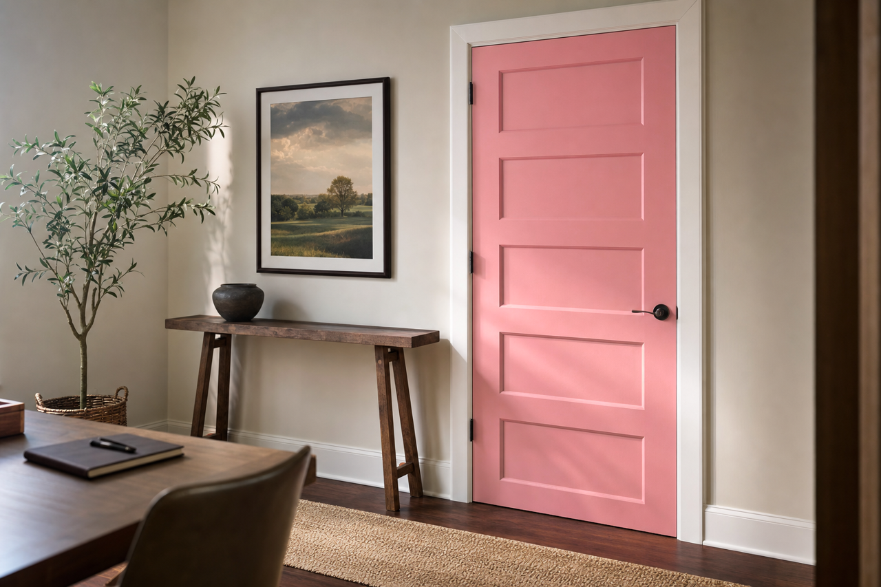 Jaipur Pink by Sherwin-Williams on interior-doors