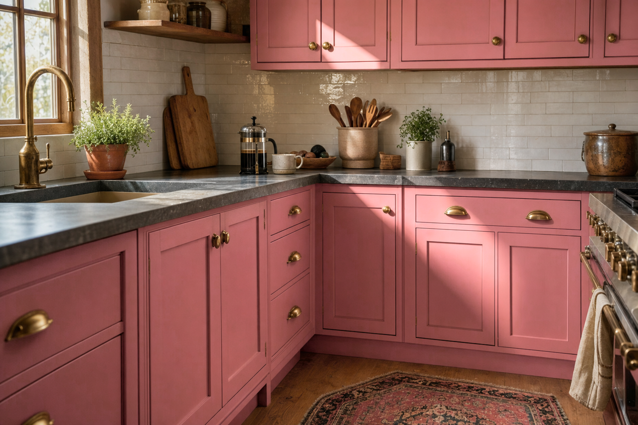 Tuberose by Sherwin-Williams on cabinets