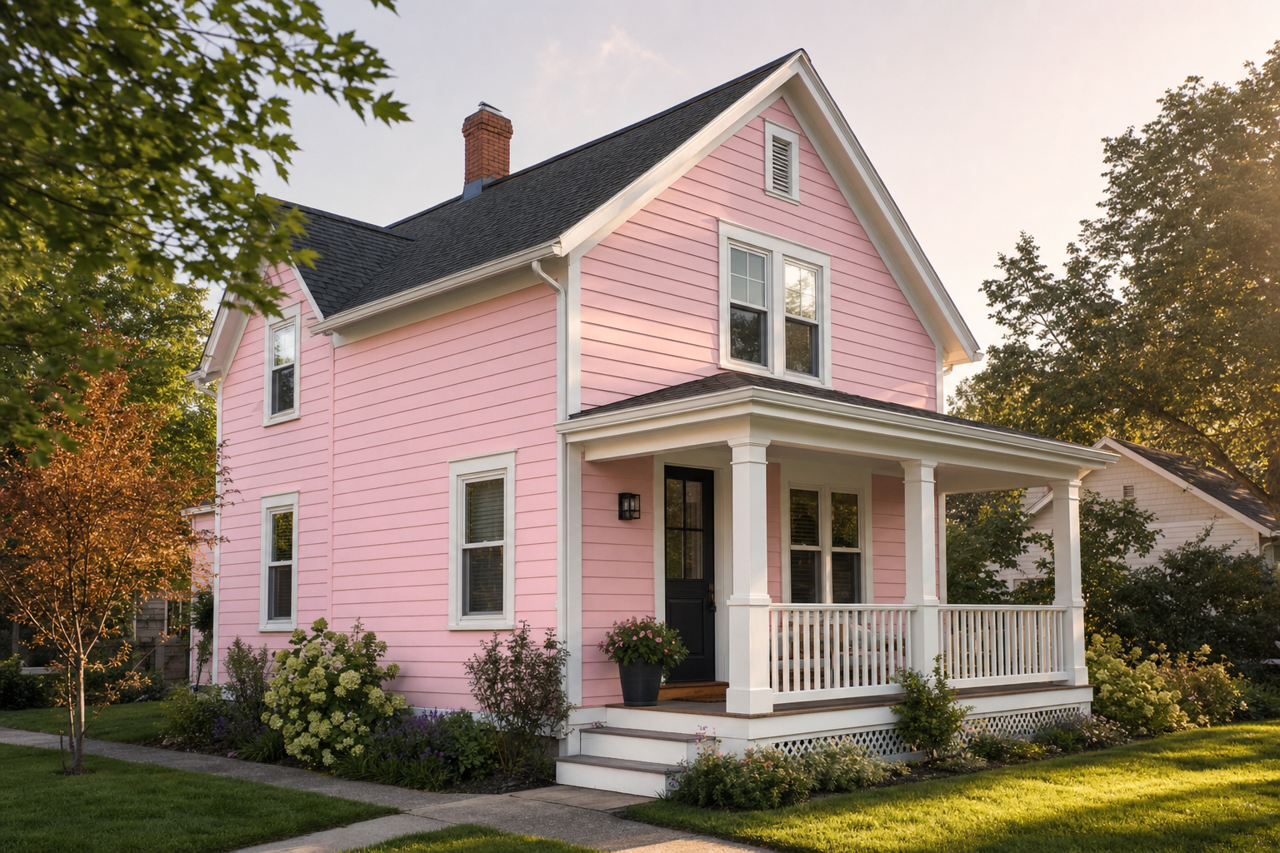In the Pink by Sherwin-Williams on exterior