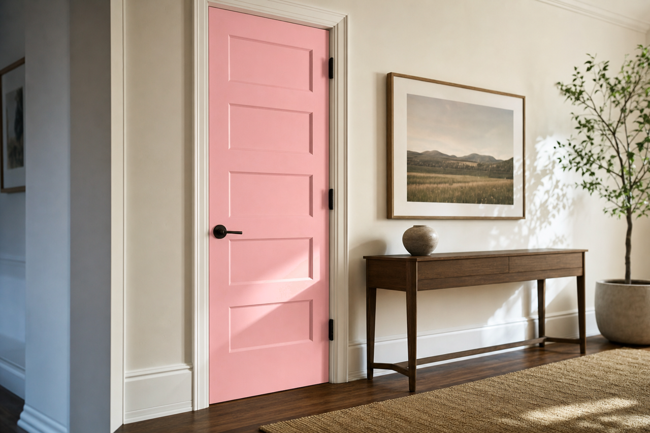 In the Pink by Sherwin-Williams on interior-doors