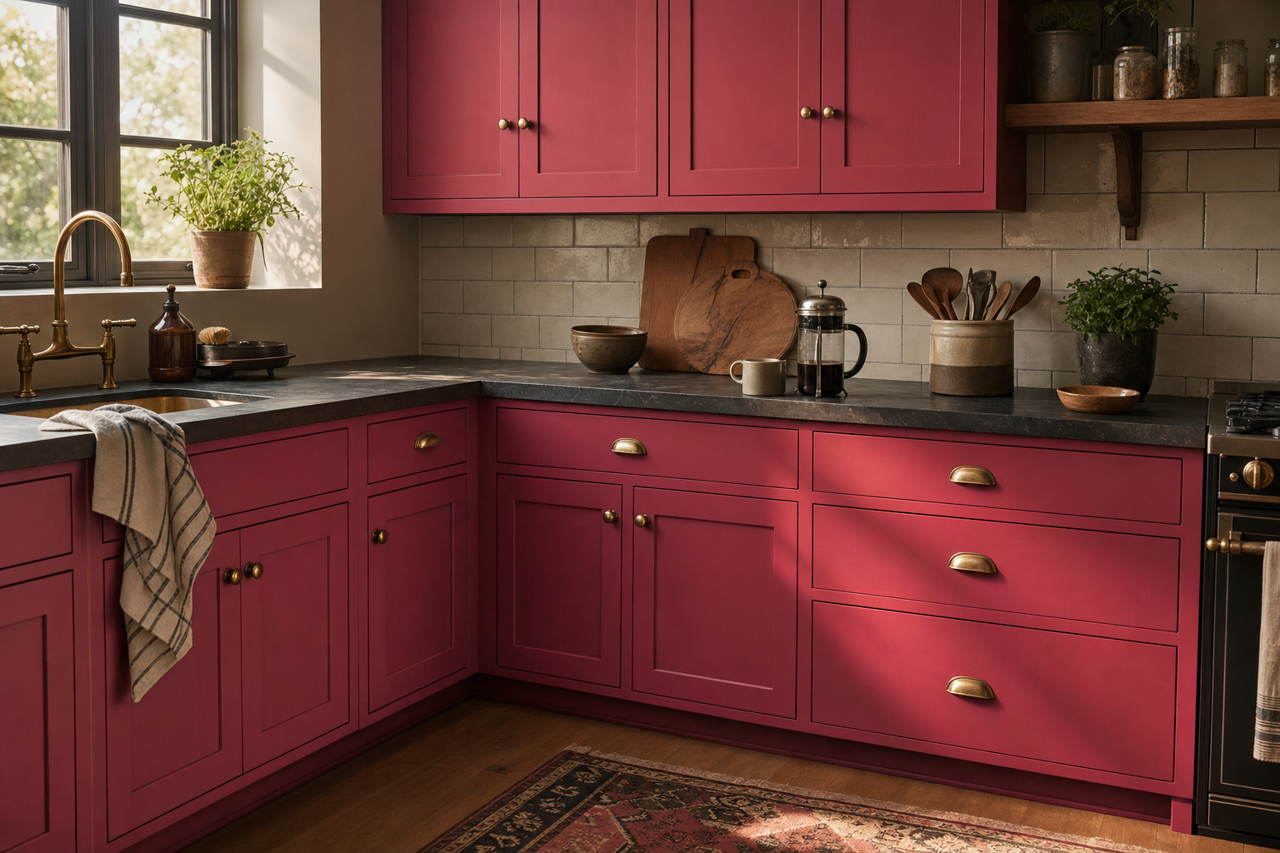 Valentine by Sherwin-Williams on cabinets