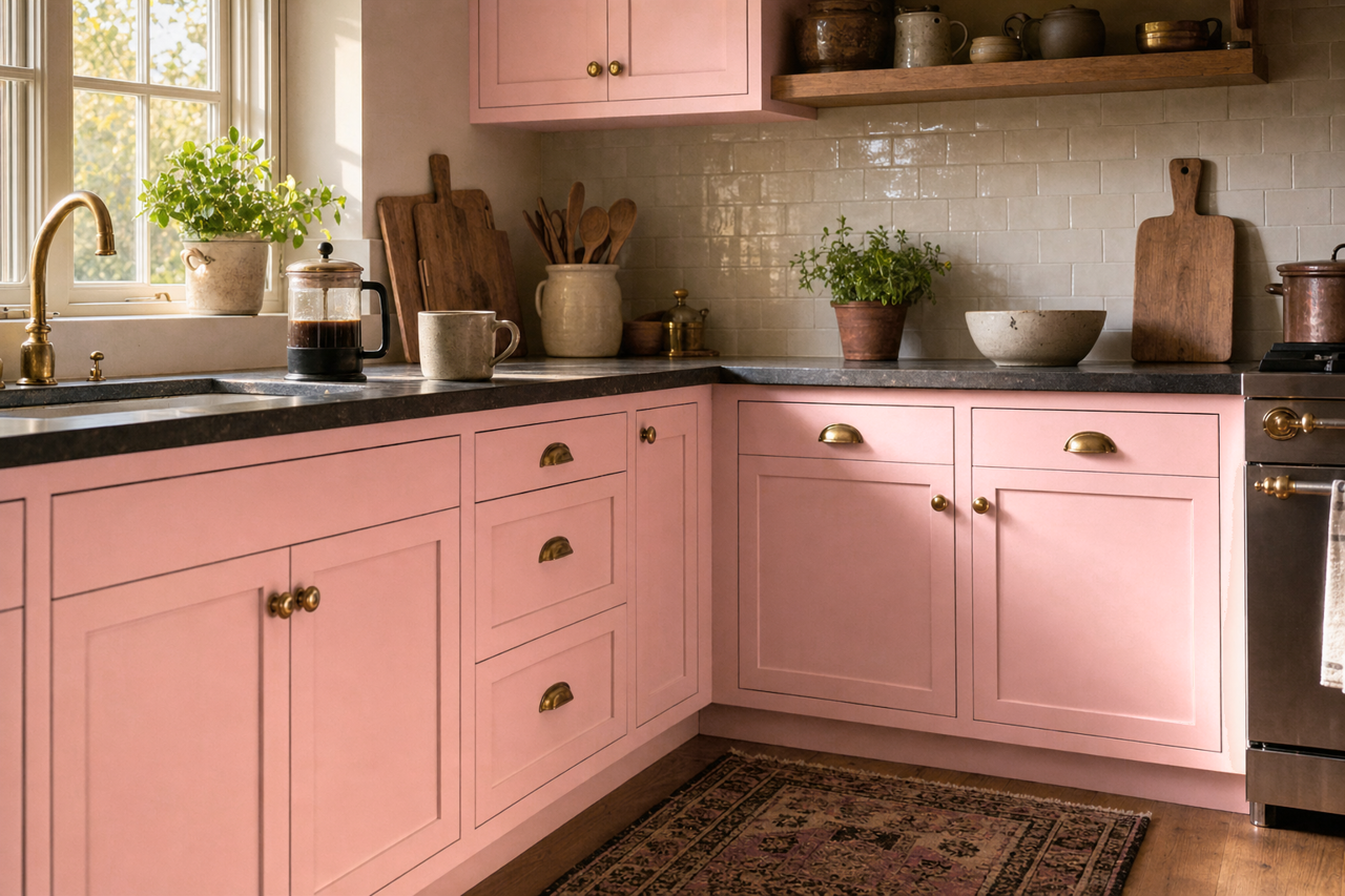 Loveable by Sherwin-Williams on cabinets