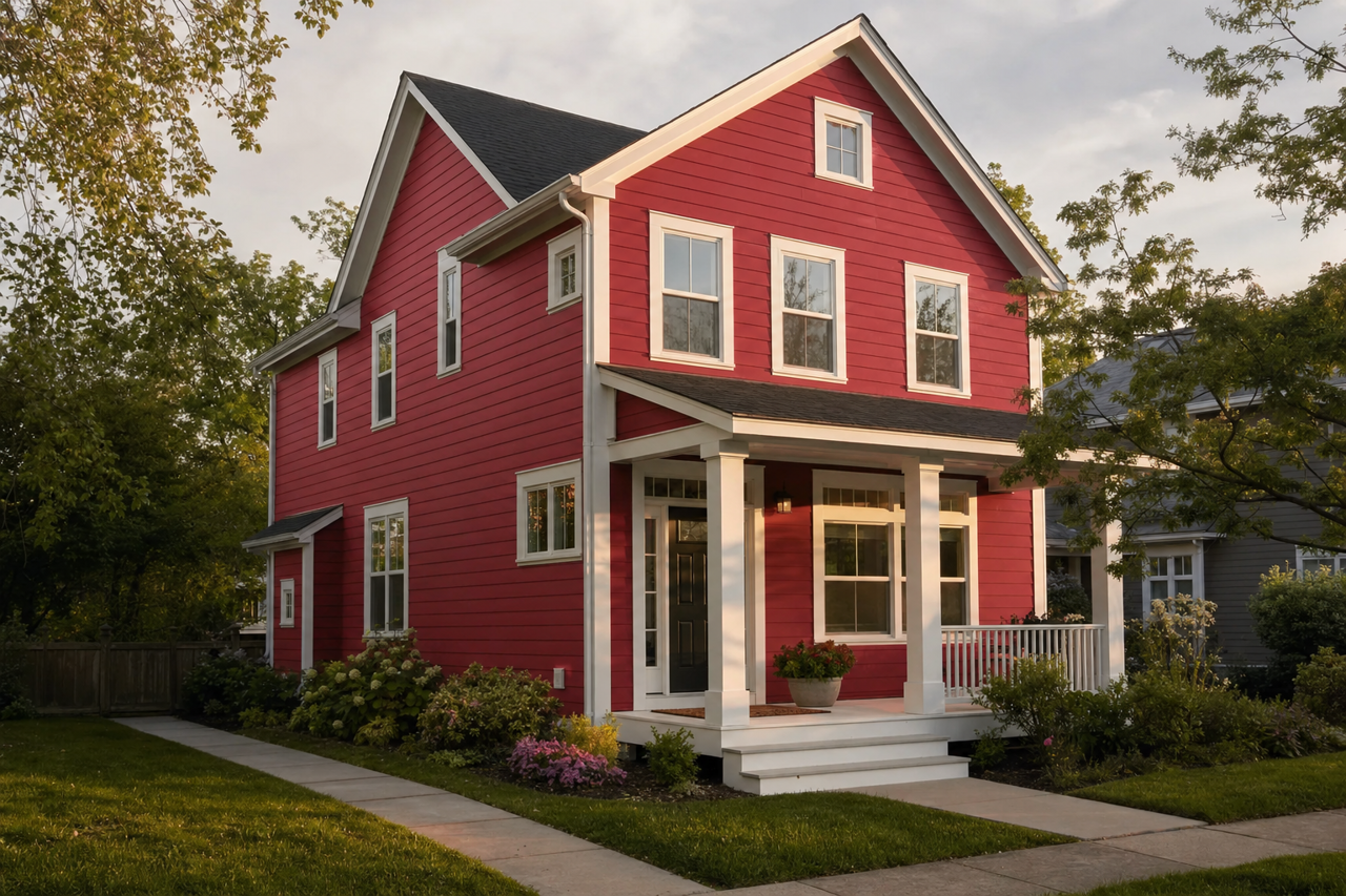 Poinsettia by Sherwin-Williams on exterior