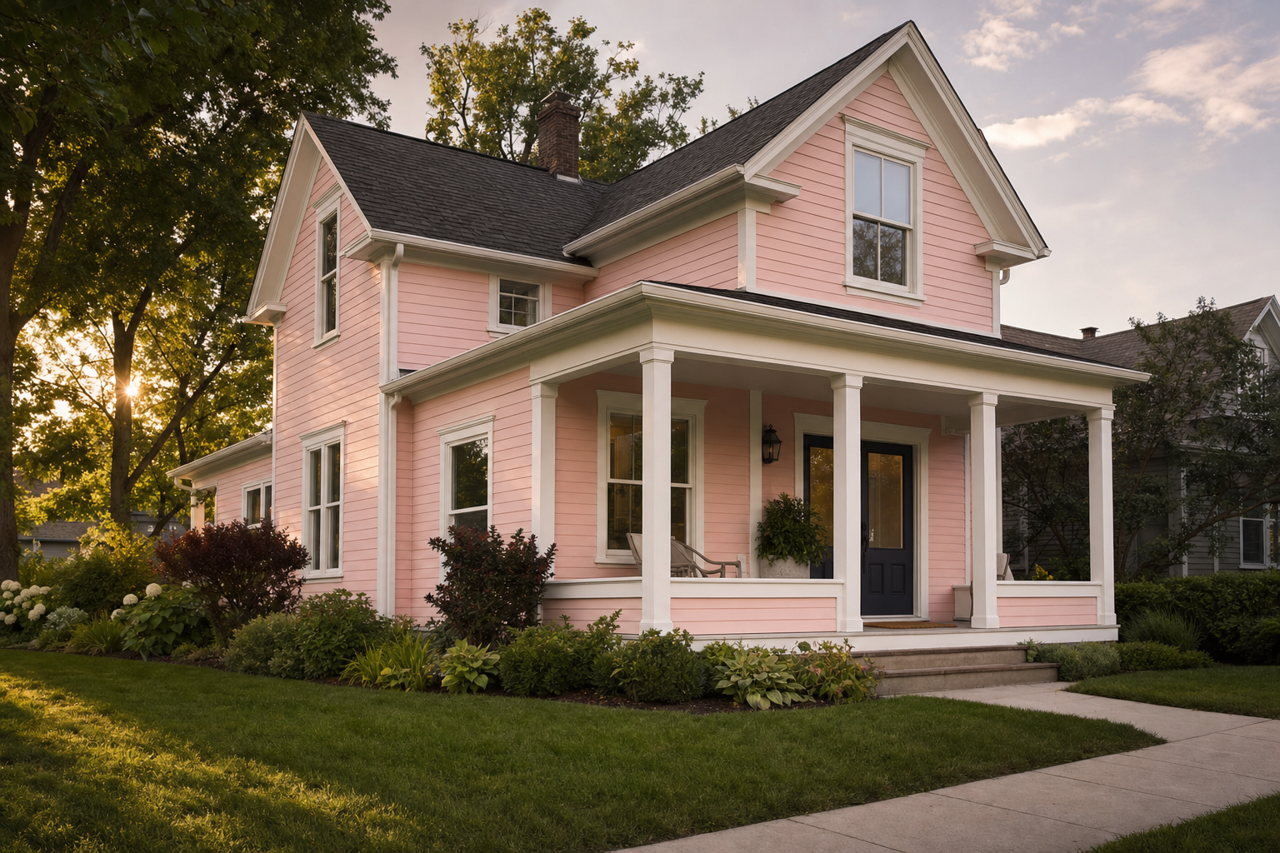 Bella Pink by Sherwin-Williams on exterior