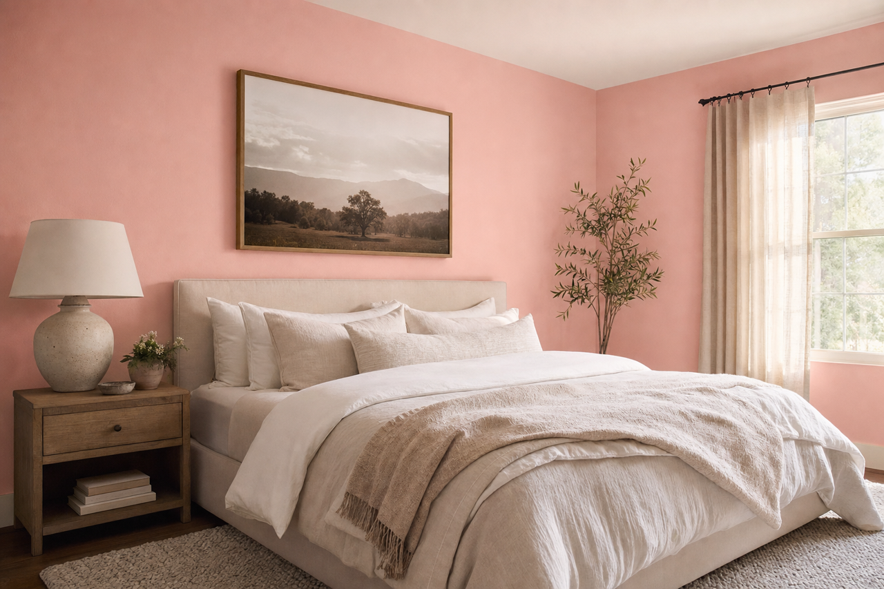 Bella Pink by Sherwin-Williams on interiors